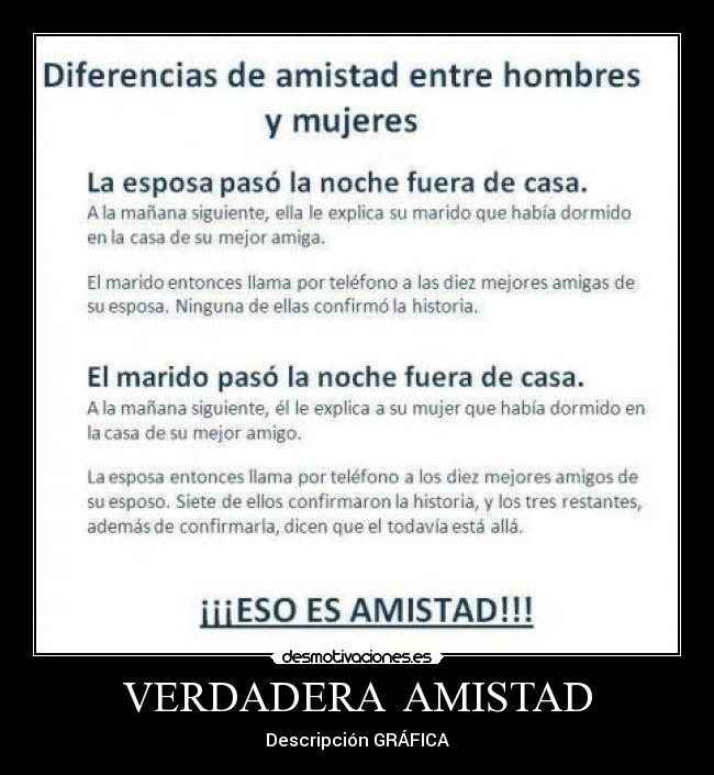 VERDADERA AMISTAD -