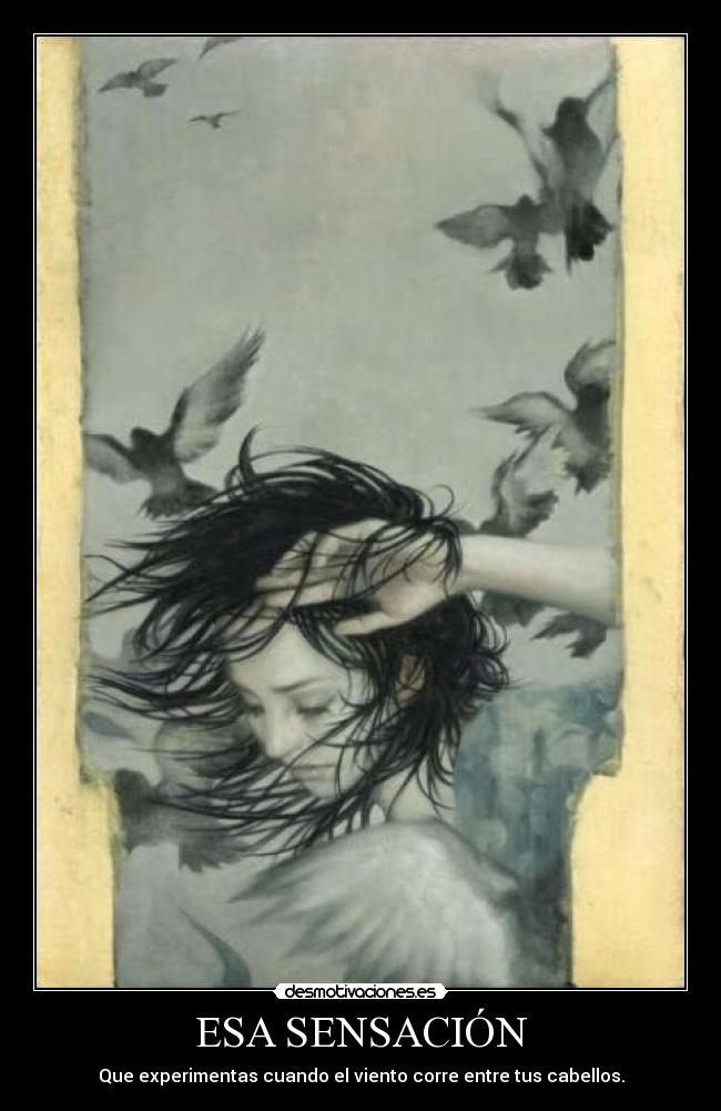 ESA SENSACIÓN - Que experimentas cuando el viento corre entre tus cabellos.