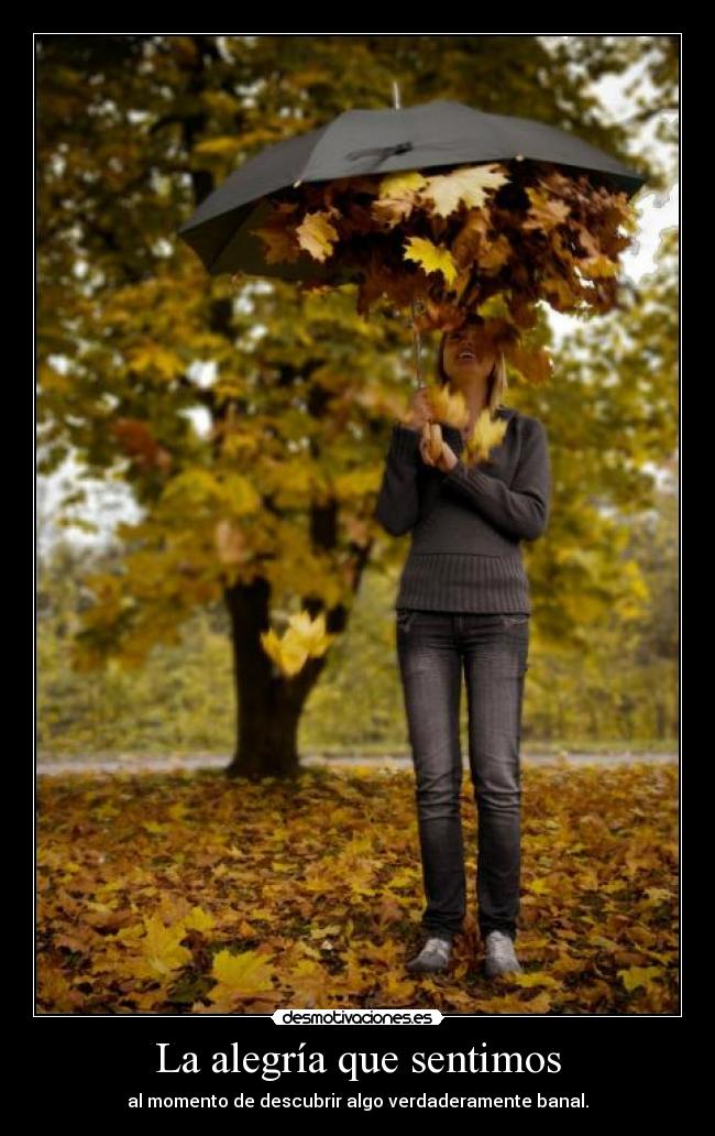 La alegría que sentimos - al momento de descubrir algo verdaderamente banal.