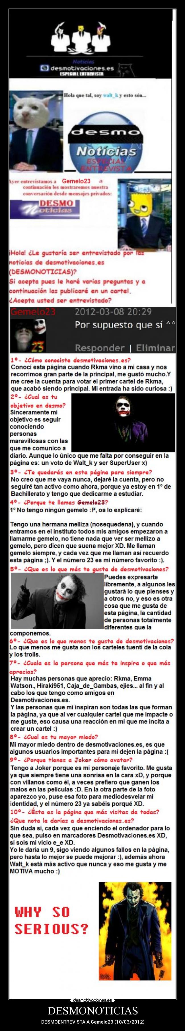 carteles gemelo23 desmoentrevista desmonoticias joker molaxd desmotivaciones
