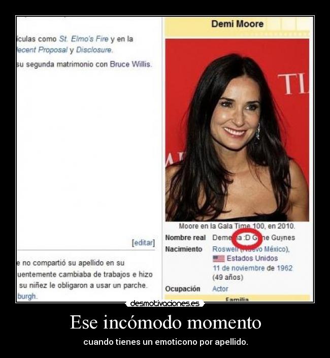 Ese incómodo momento - cuando tienes un emoticono por apellido.