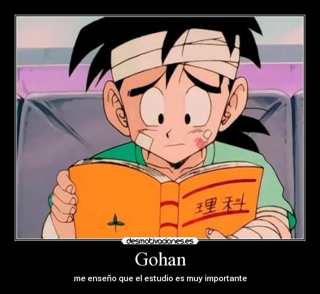 Gohan - me enseño que el estudio es muy importante