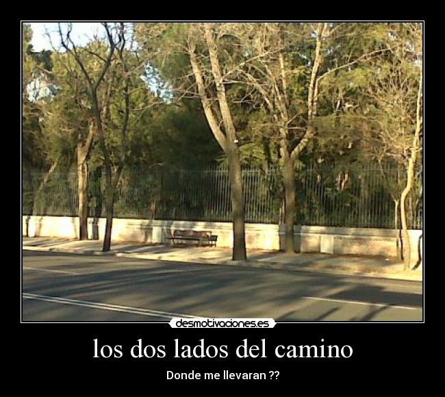 los dos lados del camino - Donde me llevaran ??