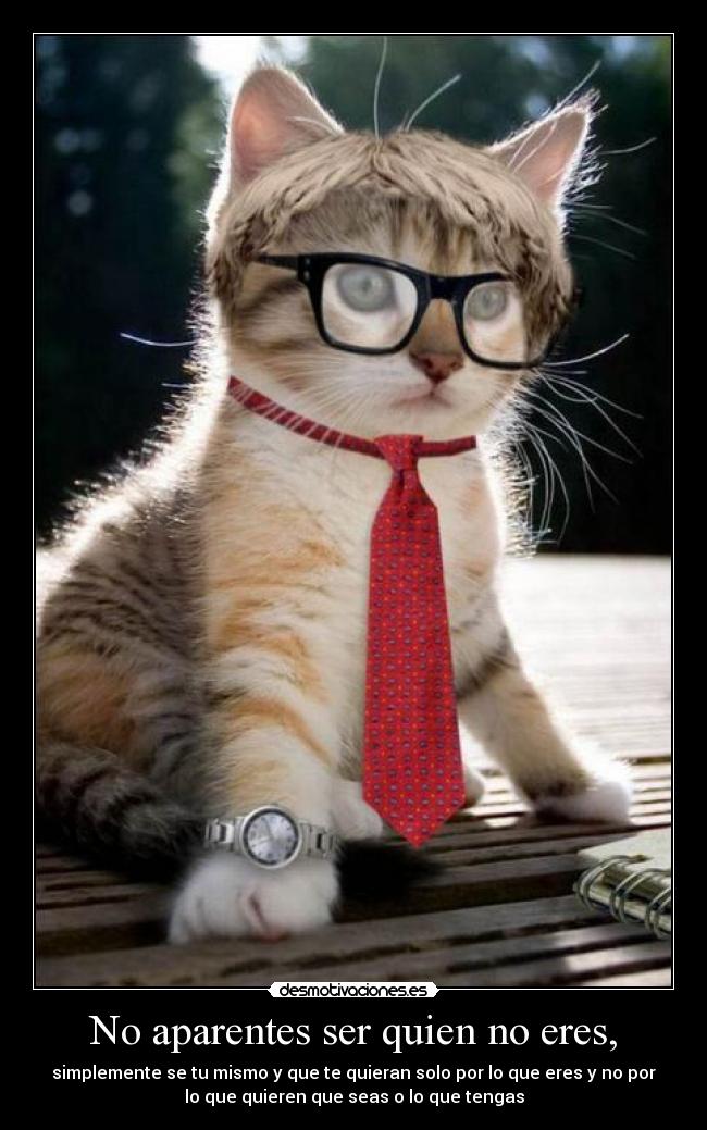 No aparentes ser quien no eres, - 