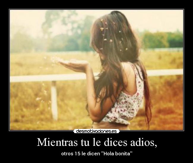 Mientras tu le dices adios, - otros 15 le dicen Hola bonita