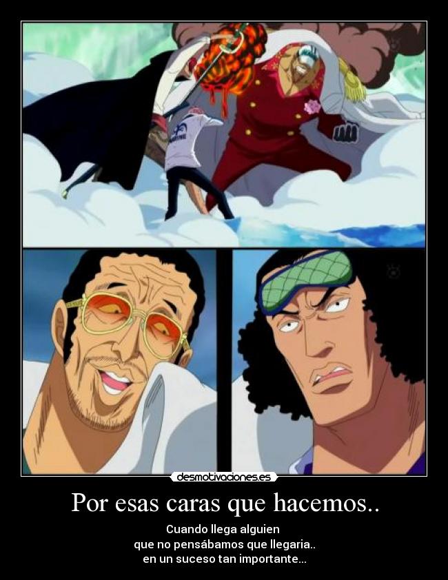 carteles aokiji kizaru akainu shanks one piece detener guerra desmotivaciones
