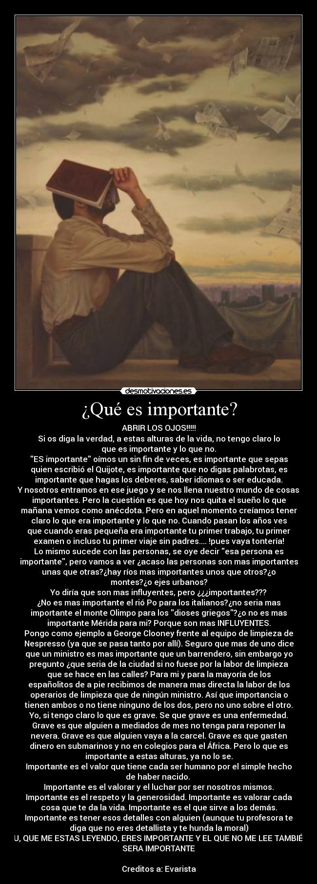 ¿Qué es importante? - 