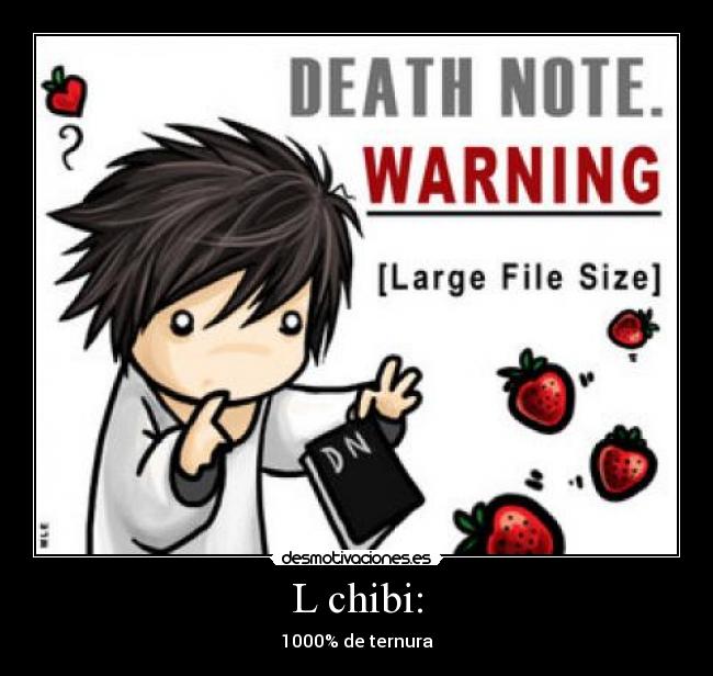 carteles lawliet ryuuzaki ryuga hideki deathnote chibi desmotivaciones