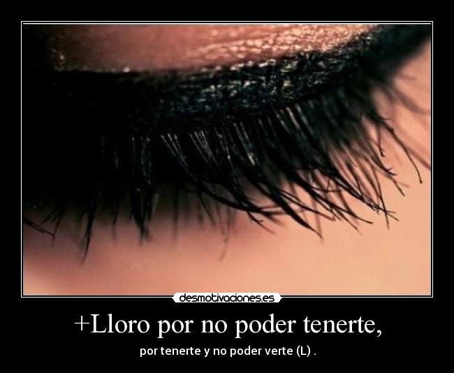 +Lloro por no poder tenerte, -