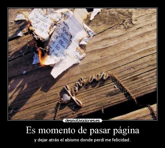 Es momento de pasar página - 