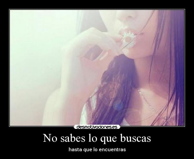 No sabes lo que buscas - hasta que lo encuentras
