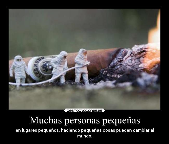 Muchas personas pequeñas - en lugares pequeños, haciendo pequeñas cosas pueden cambiar al mundo.