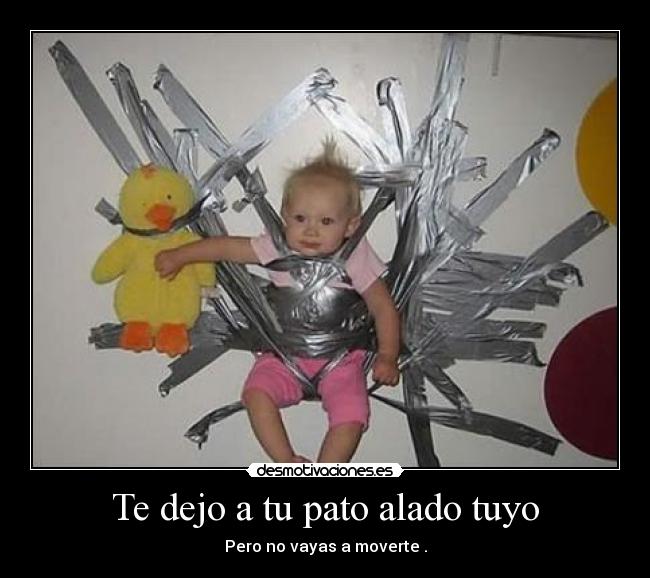 Te dejo a tu pato alado tuyo - Pero no vayas a moverte .