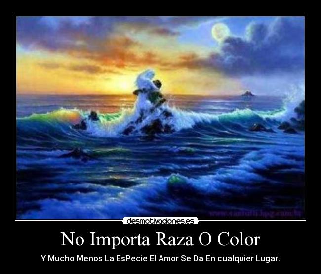 No Importa Raza O Color - Y Mucho Menos La EsPecie El Amor Se Da En cualquier Lugar.
