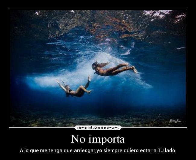 No importa - A lo que me tenga que arriesgar,yo siempre quiero estar a TU lado.