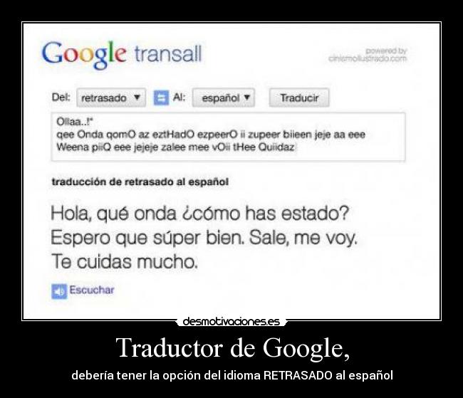 Traductor de Google, -