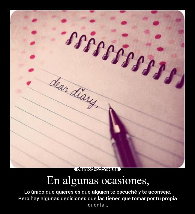 En algunas ocasiones, -