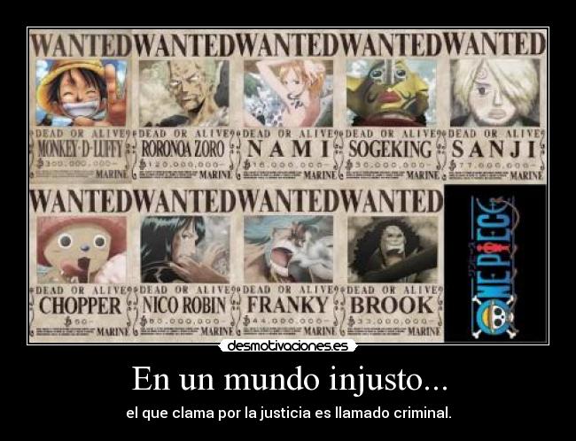 carteles mundo one piece wanted desmotivaciones