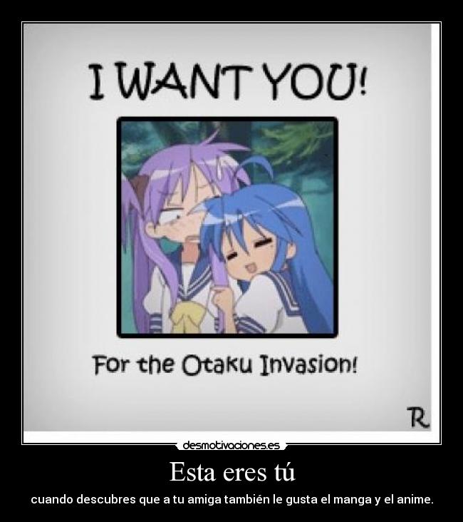 carteles lucky star kona konata kagami manga anime otaku ghiblifan desmotivaciones