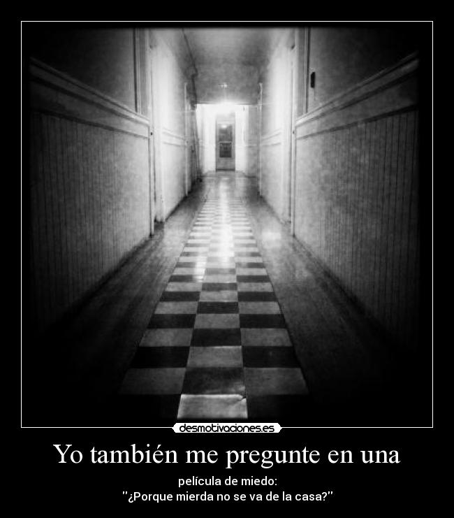 Yo también me pregunte en una - película de miedo:
¿Porque mierda no se va de la casa?