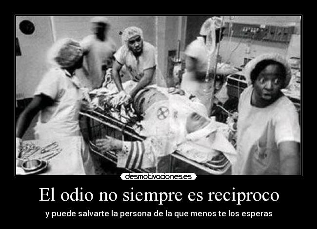 El odio no siempre es reciproco - y puede salvarte la persona de la que menos te los esperas