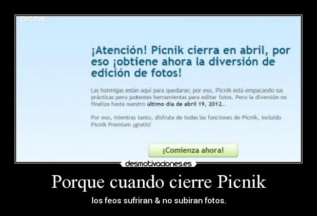 Porque cuando cierre Picnik -