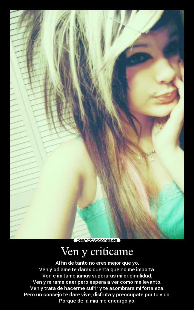 Ven y criticame -