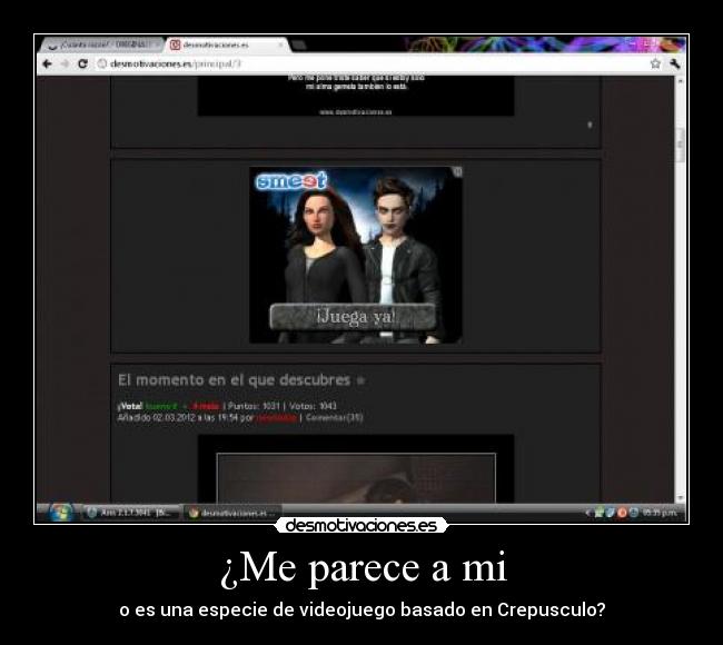 ¿Me parece a mi - o es una especie de videojuego basado en Crepusculo?