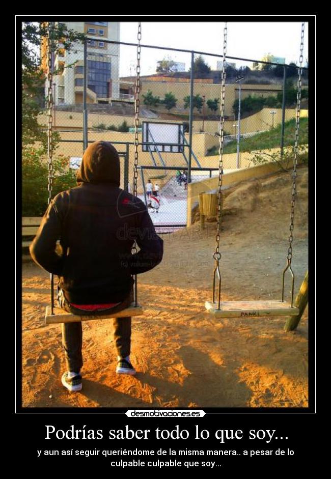 carteles podrias saber todo que soy aun asi seguir queriendome misma manera pesar culpab desmotivaciones