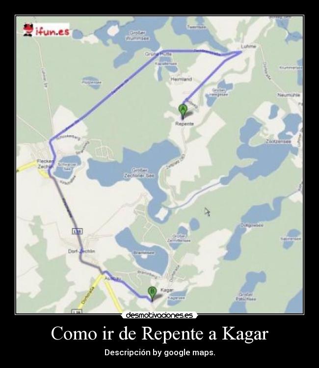 Como ir de Repente a Kagar - Descripción by google maps.