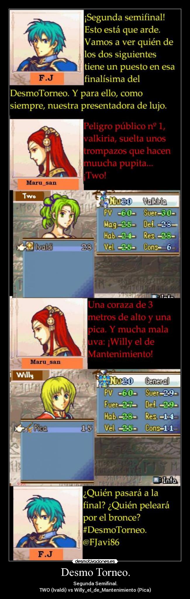 carteles desmotorneo efejota semifinales two willy desmotivaciones
