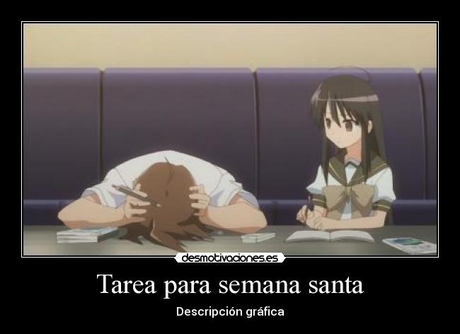 Tarea para semana santa -