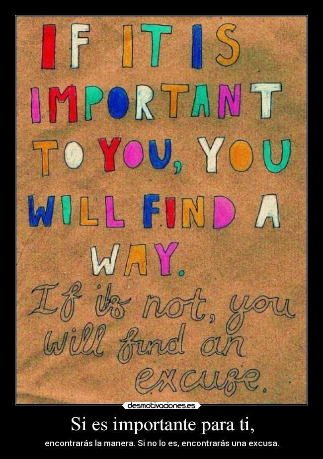 Si es importante para ti, -