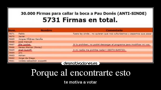 Porque al encontrarte esto - te motiva a votar