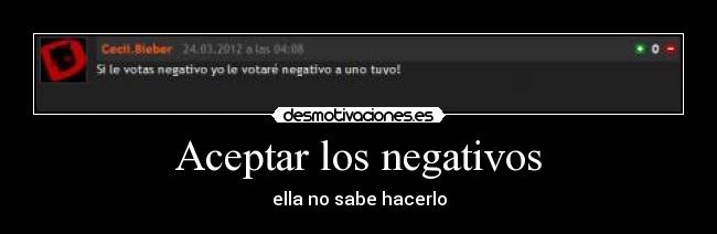 Aceptar los negativos -