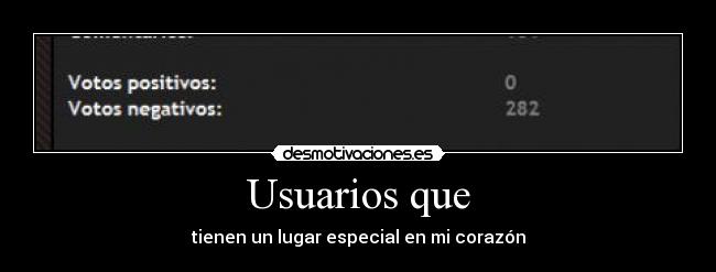 Usuarios que - tienen un lugar especial en mi corazón