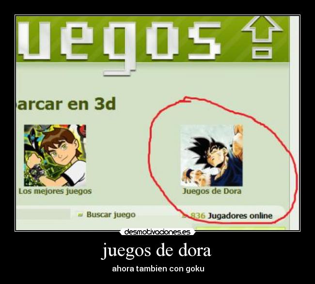 juegos de dora - ahora tambien con goku