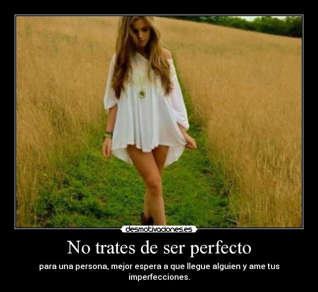 No trates de ser perfecto - 