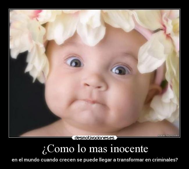 ¿Como lo mas inocente - en el mundo cuando crecen se puede llegar a transformar en criminales?