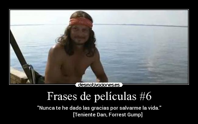 Frases de películas #6 - Nunca te he dado las gracias por salvarme la vida.
              [Teniente Dan, Forrest Gump]