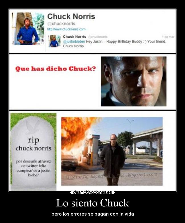 Lo siento Chuck - pero los errores se pagan con la vida