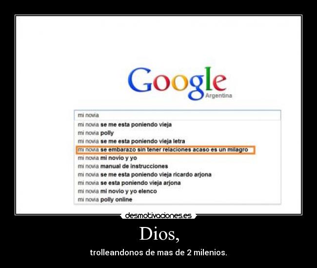 Dios, - trolleandonos de mas de 2 milenios.