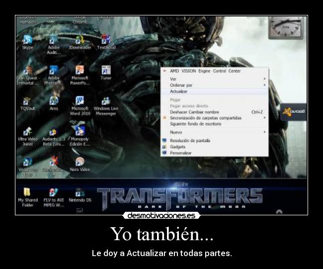 Yo también... - Le doy a Actualizar en todas partes.