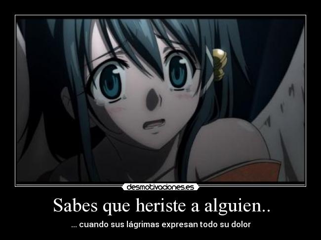 Sabes que heriste a alguien.. - ... cuando sus lágrimas expresan todo su dolor