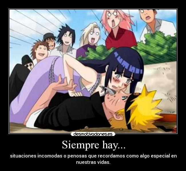 carteles anime amor narutoxhinata siempre hay desmotivaciones