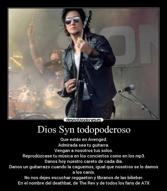 carteles dios fuck yeah synyster gates desmotivaciones