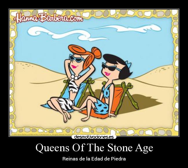 carteles qsa flintstones wilma betty queens the stone age desmotivaciones