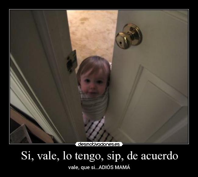 Si, vale, lo tengo, sip, de acuerdo - vale, que si...ADIÓS MAMÁ