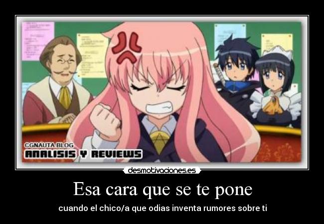 carteles zero tsukaima anime otaku enfado saito siesta profesor desmotivaciones