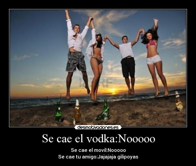 Se cae el vodka:Nooooo - Se cae el movil:Nooooo
Se cae tu amigo:Jajajaja gilipoyas